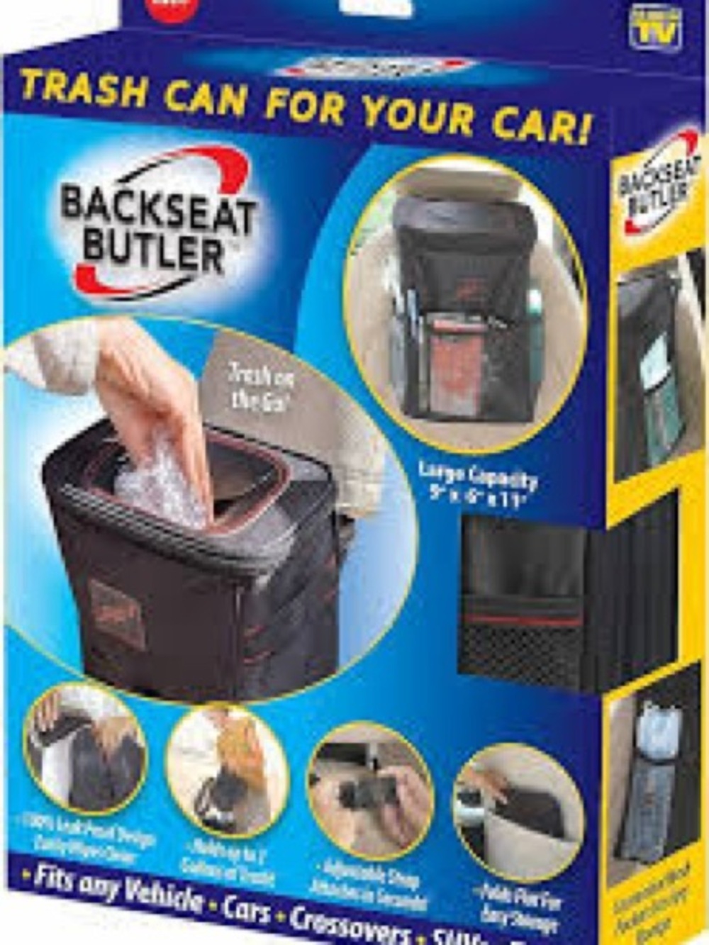Black Car Trash Can - Portable Auto Waste Bin